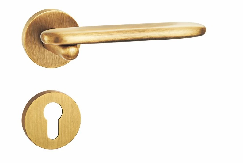 BR7-2605 Rounded lever Brass Door Lock