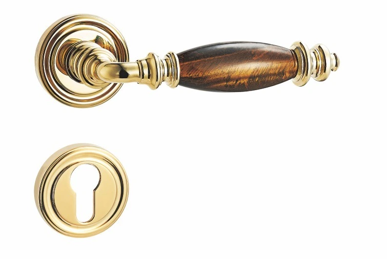 BR5-2277 Stone-insert lever Brass Door Lock